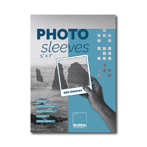 Clear archival photo sleeves that protect photos from dust, scratches, and moisture. Durable, acid-free, and perfect for long-term photo storage with crystal-clear visibility.