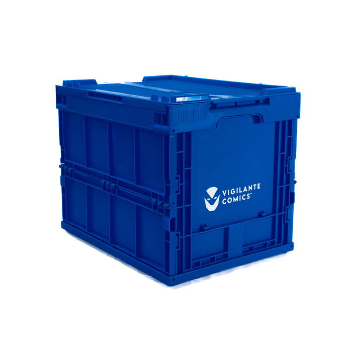 Heavy-duty comic book storage crate made from strong hard plastic, designed for durable protection and organisation of your comic book collection.