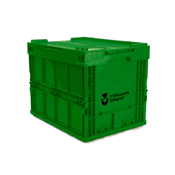 Heavy-duty comic book storage crate made from strong hard plastic, designed for durable protection and organisation of your comic book collection.