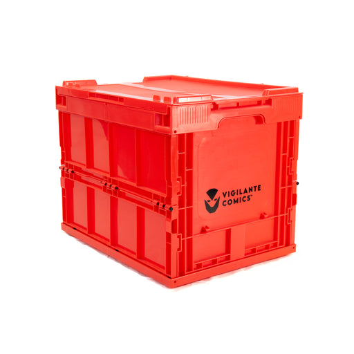 Heavy-duty comic book storage crate made from strong hard plastic, designed for durable protection and organisation of your comic book collection.