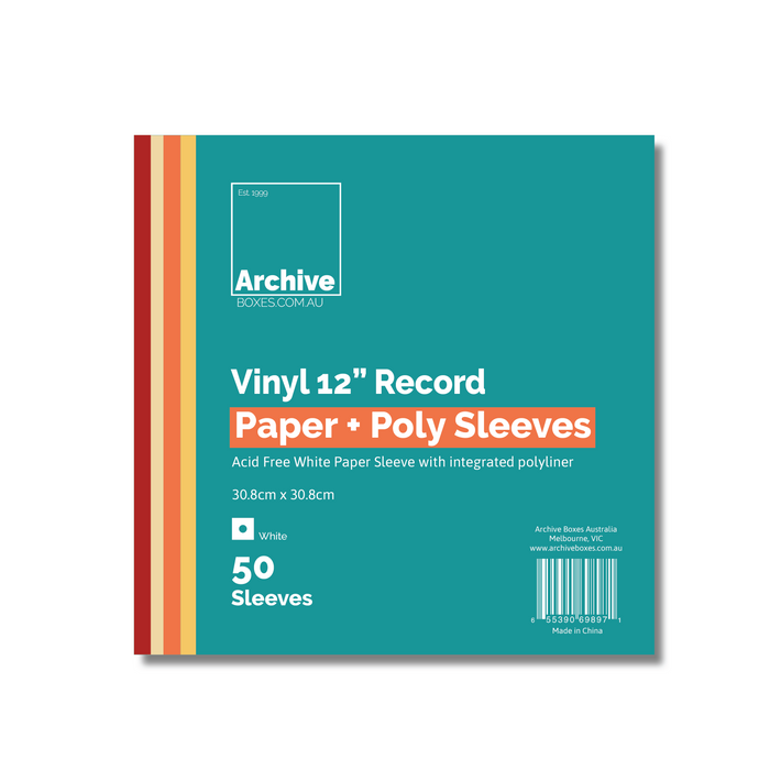 12" Vinyl Record Kraft Paper  Poly Lined Inner Sleeves Pack of 25