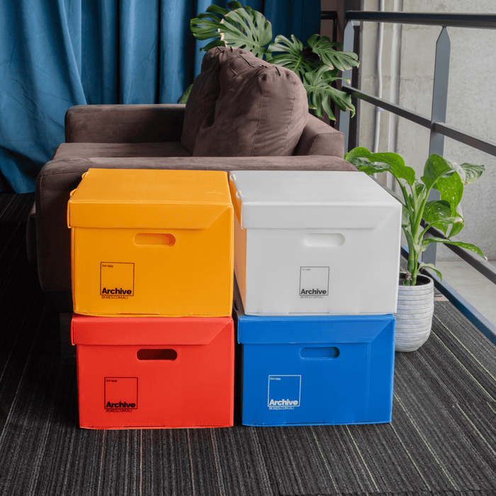 Spacious A3 archive box for protecting and storing larger documents.