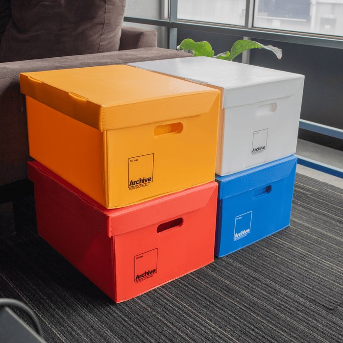 Spacious A3 archive box for protecting and storing larger documents.