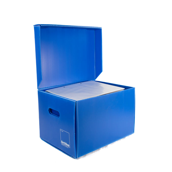 A4 archive box with a lid, designed for efficient document storage and protection.