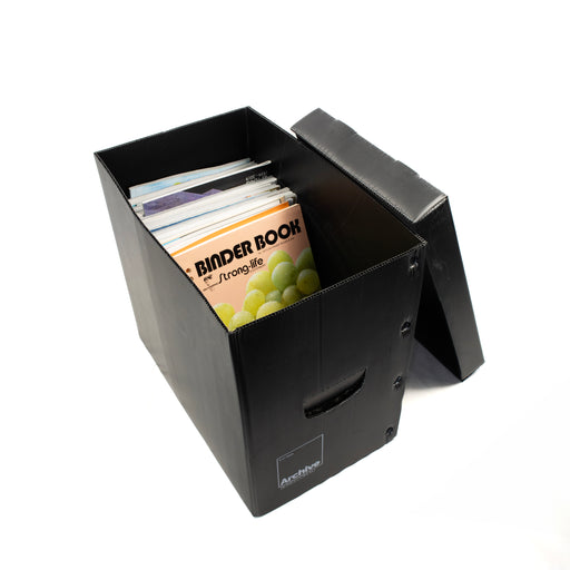 Durable magazine box for organising and protecting your collection, available in multiple colours.