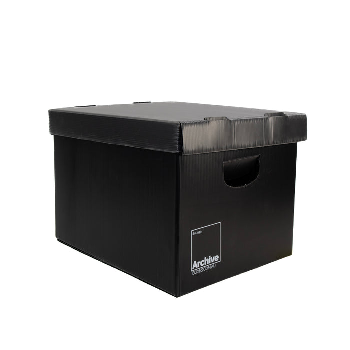 A4 archive box with a lid, designed for efficient document storage and protection.