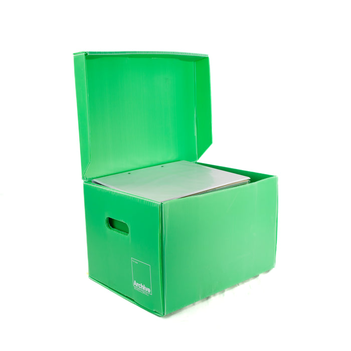 A4 archive box with a lid, designed for efficient document storage and protection.