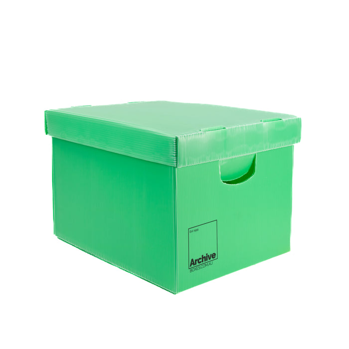 A4 archive box with a lid, designed for efficient document storage and protection.