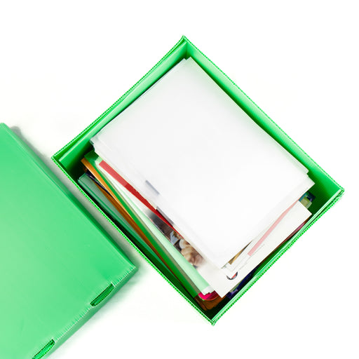 A4 archive box with a lid, designed for efficient document storage and protection.