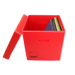 Sturdy vinyl storage box designed for organising and protecting vinyl records, featuring a sleek design and secure lid.