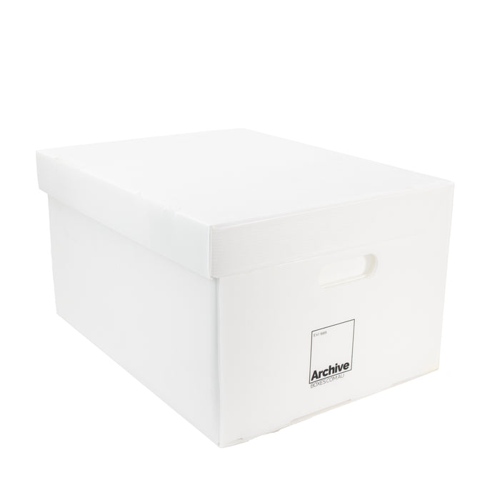 Spacious A3 archive box for protecting and storing larger documents.