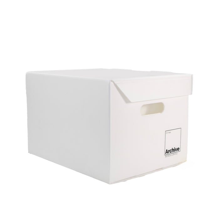 A4 archive box with a lid, designed for efficient document storage and protection.