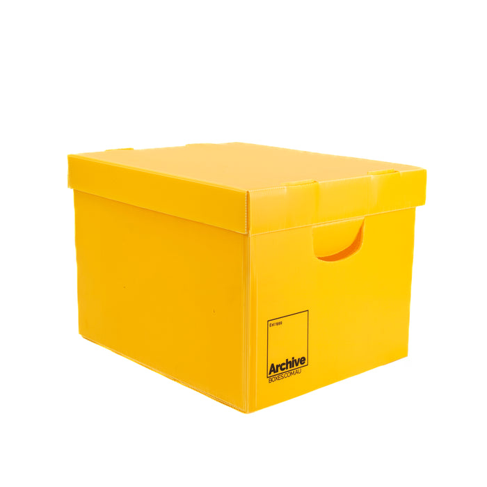 A4 archive box with a lid, designed for efficient document storage and protection.